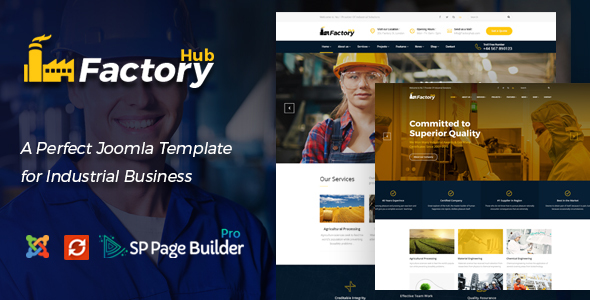 Factory HUB - szablon Joomla dla firm przemysłowych