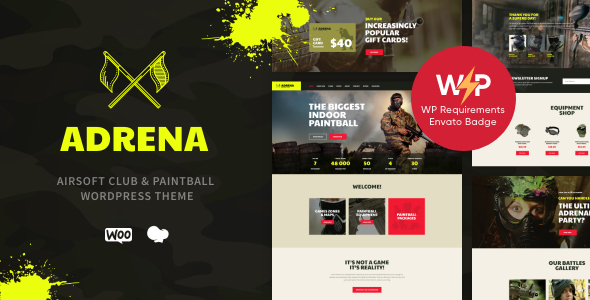 Adrena | Airsoft Club & Paintball WordPress Theme