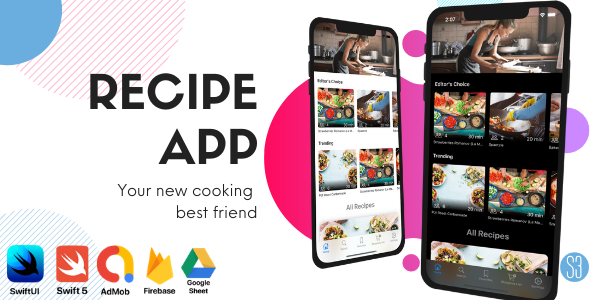 iOS Recipe App Food Book (Chef, Cooking, SwiftUI, iOS 14, iOS App Template, Full iOS App)