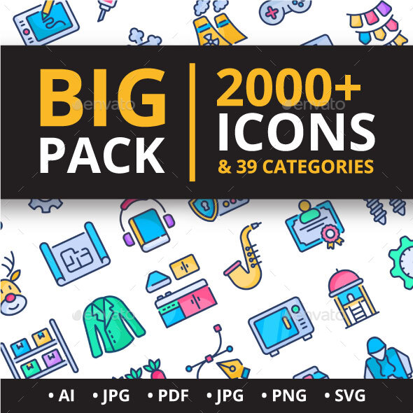 Big Pack 2000 Filled Colored icons