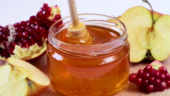 Symbols of Religious Jewish Holiday Rosh Hashanah