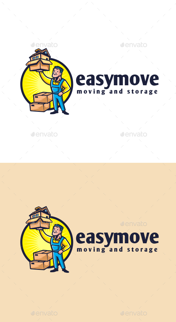 Cartoon Move Man Character Mascot Logo
