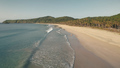 Tropic seascape of ocean bay aerial. Tourists walt at sand beach. Mountain with tropical forest - PhotoDune Item for Sale
