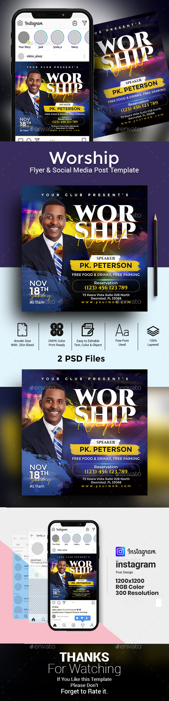 Worship Flyer & Social Media Post