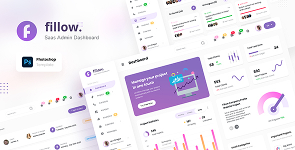 Fillow - Saas Admin Dashboard UI Template PSD