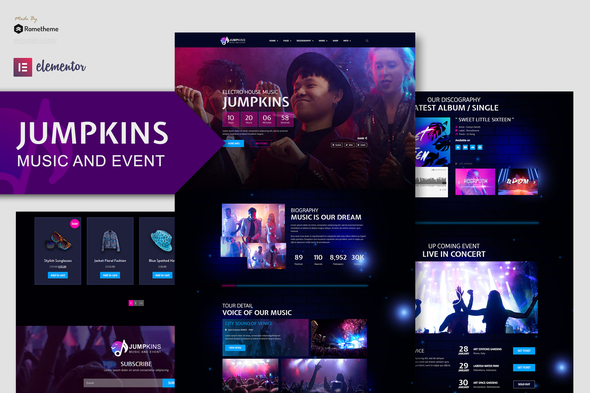 Jumpkins - Music & Event Elementor Template Kit