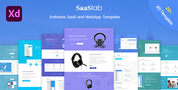 SaaSLab - Software, SaaS and WebApp XD Template