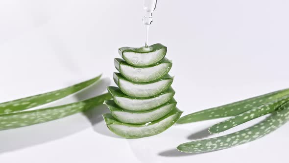 Motion of Aloe Vera Sliced Slices