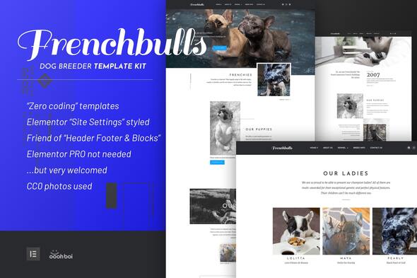 Frenchbulls - Dog Breeder Elementor Template Kit