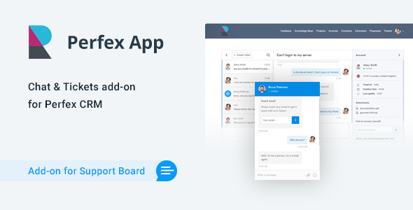 Perfex CRM Chat & Tickets App for Support Board