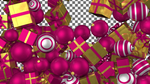 Christmas Balls Transition - Dark Pink and Yellow alt