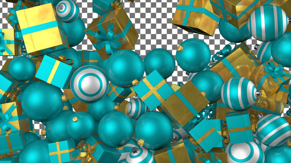 Christmas Balls Transition - Turquoise and Tellow alt