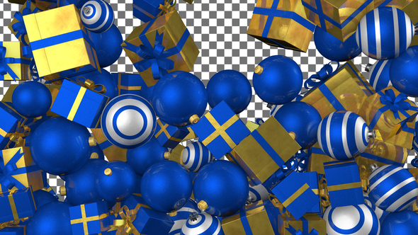 Christmas Balls Transition - Blue and Yellow alt