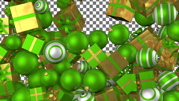 Christmas Balls Transition - Green and Yellow alt