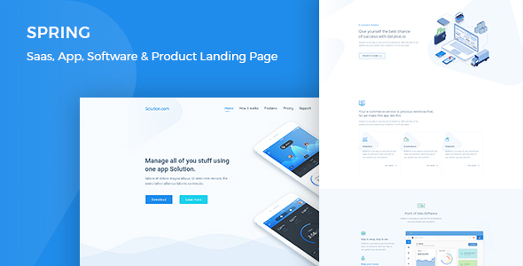 Spring - Software, App, Saas & Product Showcase Landing HTML5 Template