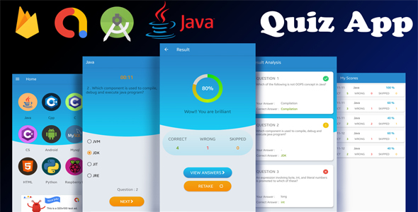 Android Quiz App Template with Firebase and AdMob