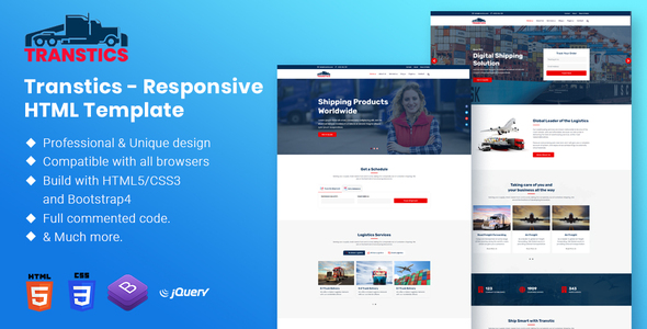 Transtics - Responsive HTML Template