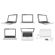 Set of Vector Laptops with Blank Screens - GraphicRiver Item for Sale