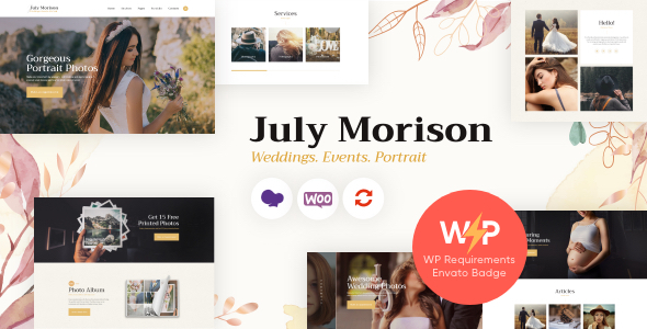 July Morison | An Alluring Event Photographer's Portfolio & Blog WordPress Theme
