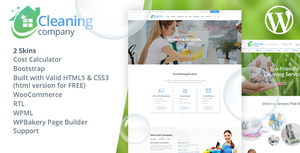 Cleaning Services WordPress Theme + RTL