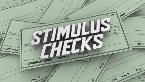 Stimulus Checks Payments Help Assistance Money Crisis 3d Animation