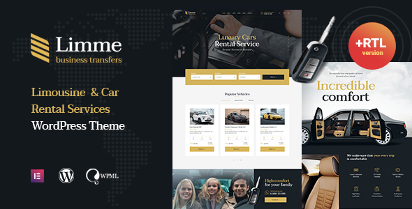 Limme – Limousine Transfers & Car Dealer WordPress Theme + RTL