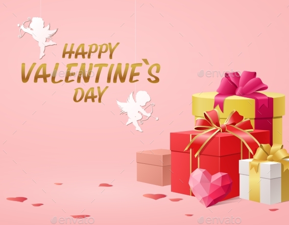 Happy Valentines Day Romantic Card Design