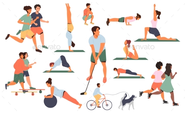 Large Collection of Colored Sports Poses