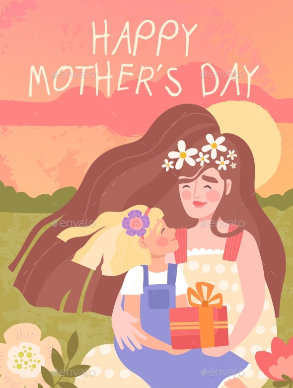 Happy Mothers Day Greeting Card Design