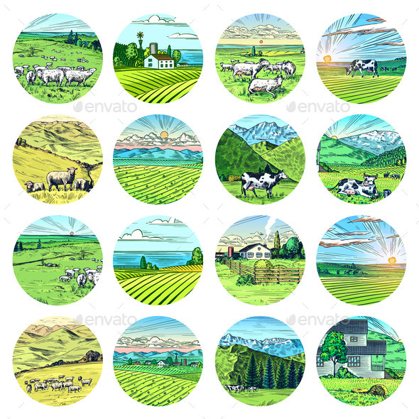 Rural Meadow Stickers