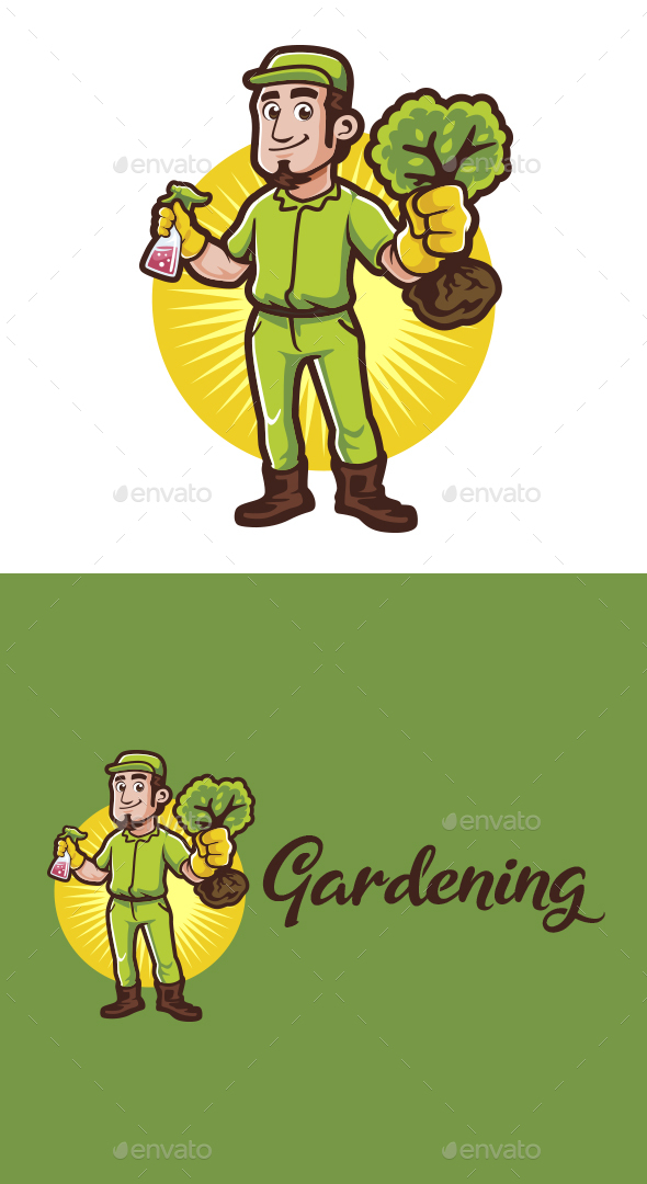 Cartoon Plant Expert Character Mascot Logo