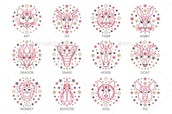 Collection of Chinese Zodiac Signs