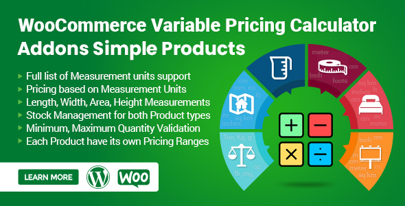 WooCommerce Variable Pricing Calculator (Addons Simple Product)