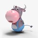 Cartoon Little Cow Rigged - 3DOcean Item for Sale