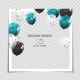 Party Holiday Photo Frame Template with Balloons - GraphicRiver Item for Sale