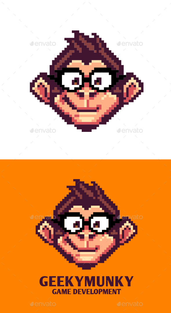 Pixel Geek Monkey Logo Templates