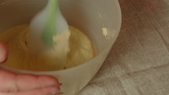 Whipped Cream in Bowl on Table