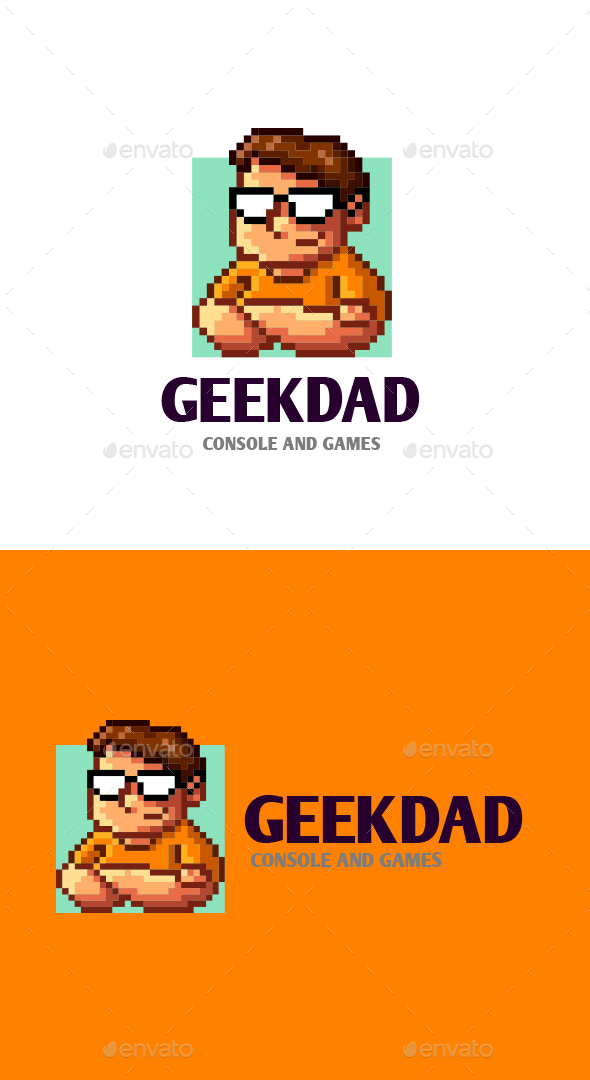 Pixel Geek Dady Logo Templates