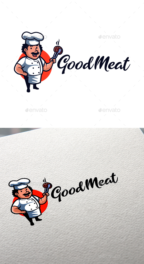 Cartoon Chef BBQ Character Mascot Logo