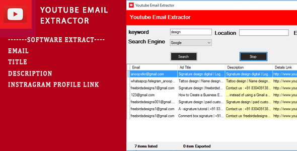 Youtube Email Scrapping Tool