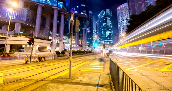 Hong Kong traffic timelapse at night