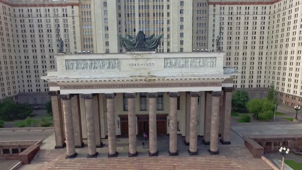 Columns and Facade of the Main Entrance To Moscow State University