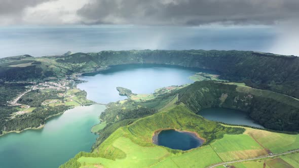 Lagoa Das Sete Cidades Miradouro Do Cerrado Das Freiras Sao Miguel Island