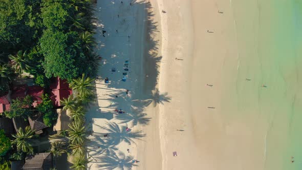 Aerial View of Coastline of Koh Phangan Island in Thailand