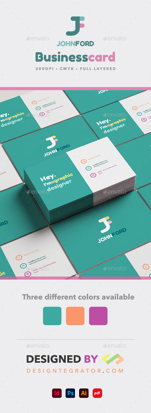 Colors Business Card - PSD - AI - INDD - PDF