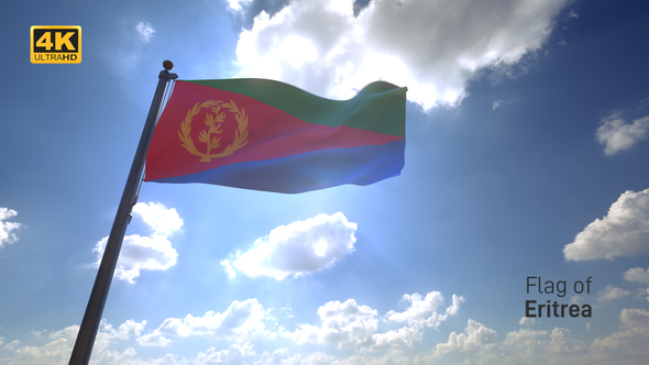 Eritrea Flag on a Flagpole V4 - 4K