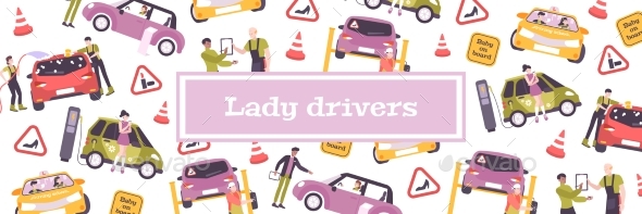 Lady Drivers Pattern Composition