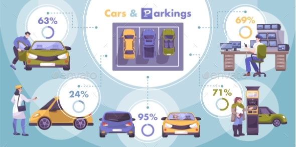 Cars And Parkings Infographics