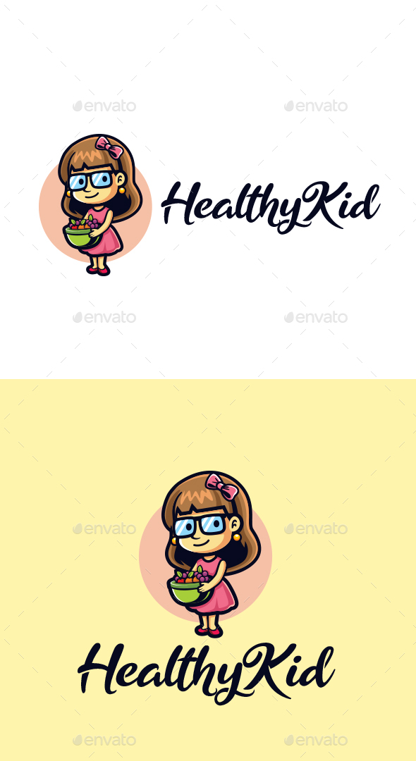 Cartoon Healthy Food Character Mascot Logo