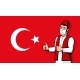 Turkish Man in Medical Mask on Turkey Flag - GraphicRiver Item for Sale
